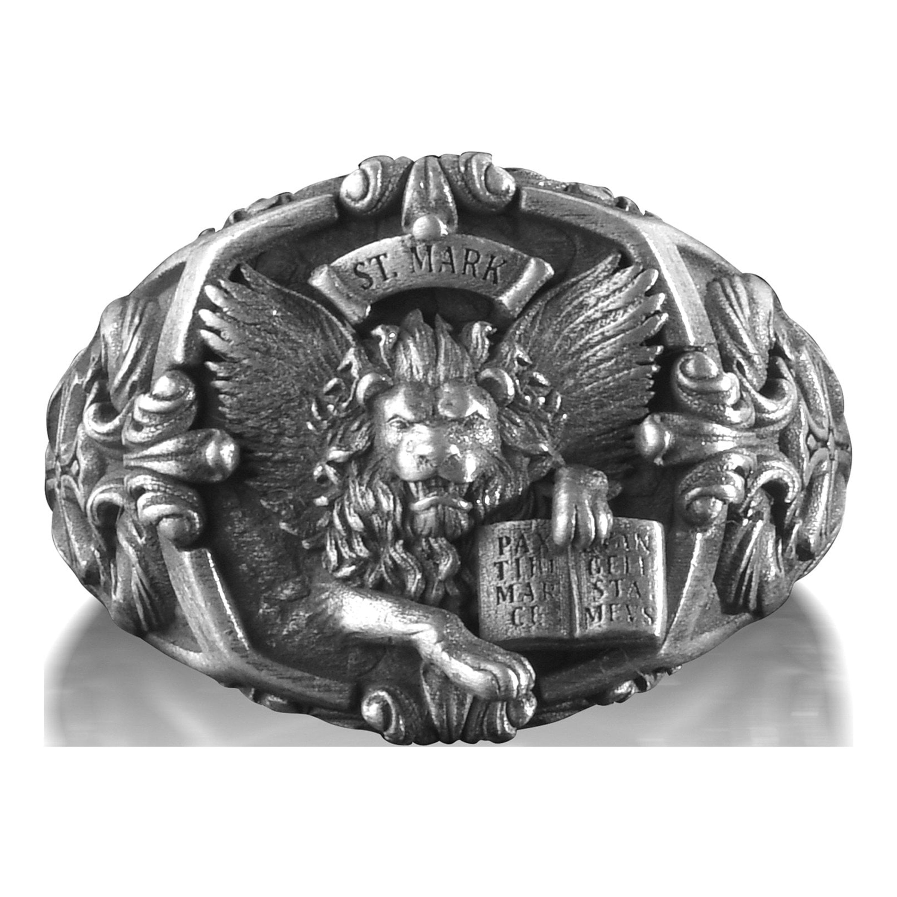 Solid 925 Sterling Silver Lion Men's Ring - Size 9.5, Made In Turkey, Gift Box Included