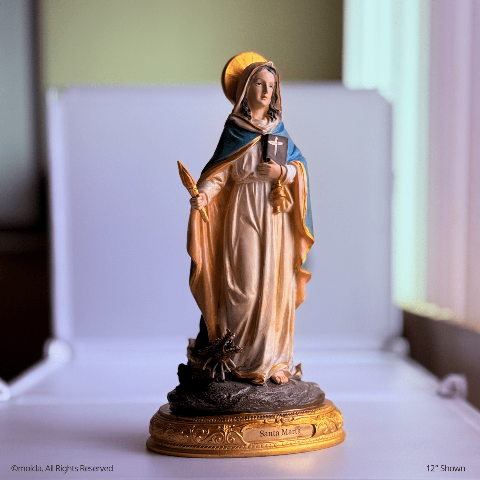 Saint Martha of Bethany Resin Statue - 12" Catholic Figurine | Santa ...