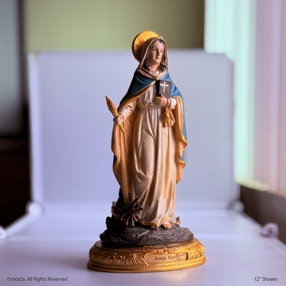Saint Martha of Bethany Resin Statue - 12" Catholic Figurine | Santa Marta de Betania, Figura Catolica | Estatua de Resina