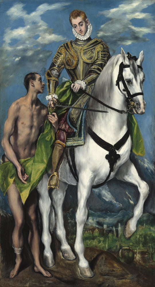 Saint Martin And The Beggar Canvas Art - (24 x 36)