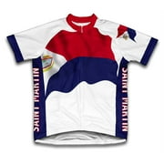 Saint Martin Flag Short Sleeve Cycling Jersey  for Men - Size M