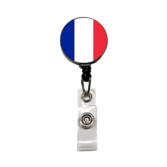 Saint Martin (French part) Country Flag Retractable Reel ID Badge Key Card Name Tag Holder with Clip