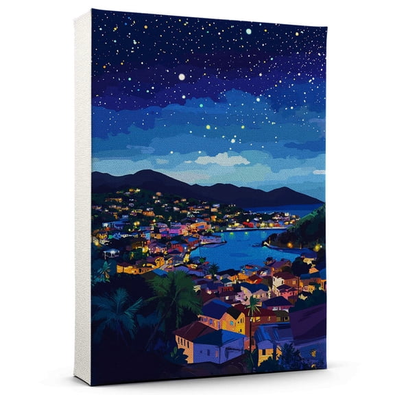 Saint Martin country Travel Canvas Prints, Saint Martin Starry Night Travel decor, Saint Martin country Map Poster, Saint Martin Travel Decor Artwork - 98AZ1183