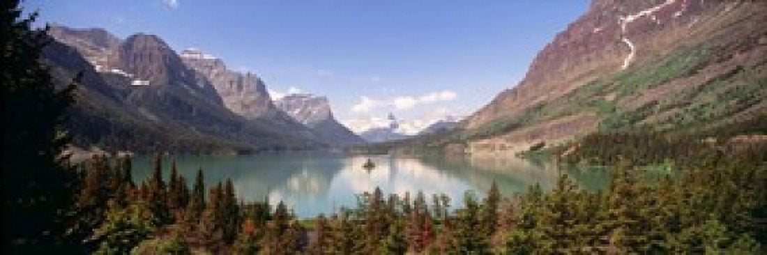 Saint Mary Lake Montana Canvas Art - Panoramic Images (36 x 12)