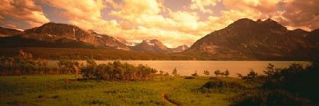 Saint Mary Lake Montana USA Canvas Art - Panoramic Images (18 x 6)