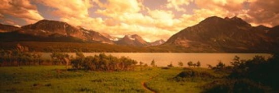 Saint Mary Lake Montana USA Canvas Art - Panoramic Images (36 x 12)