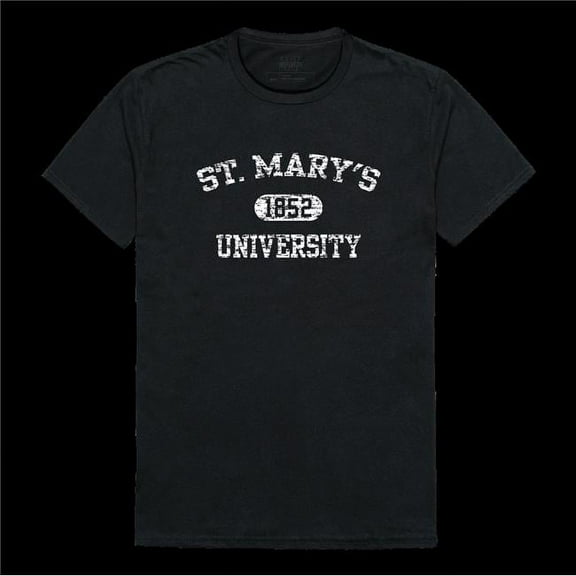 Saint Marys College Rattlers Distressed Arch T-Shirt, Black - 2XL