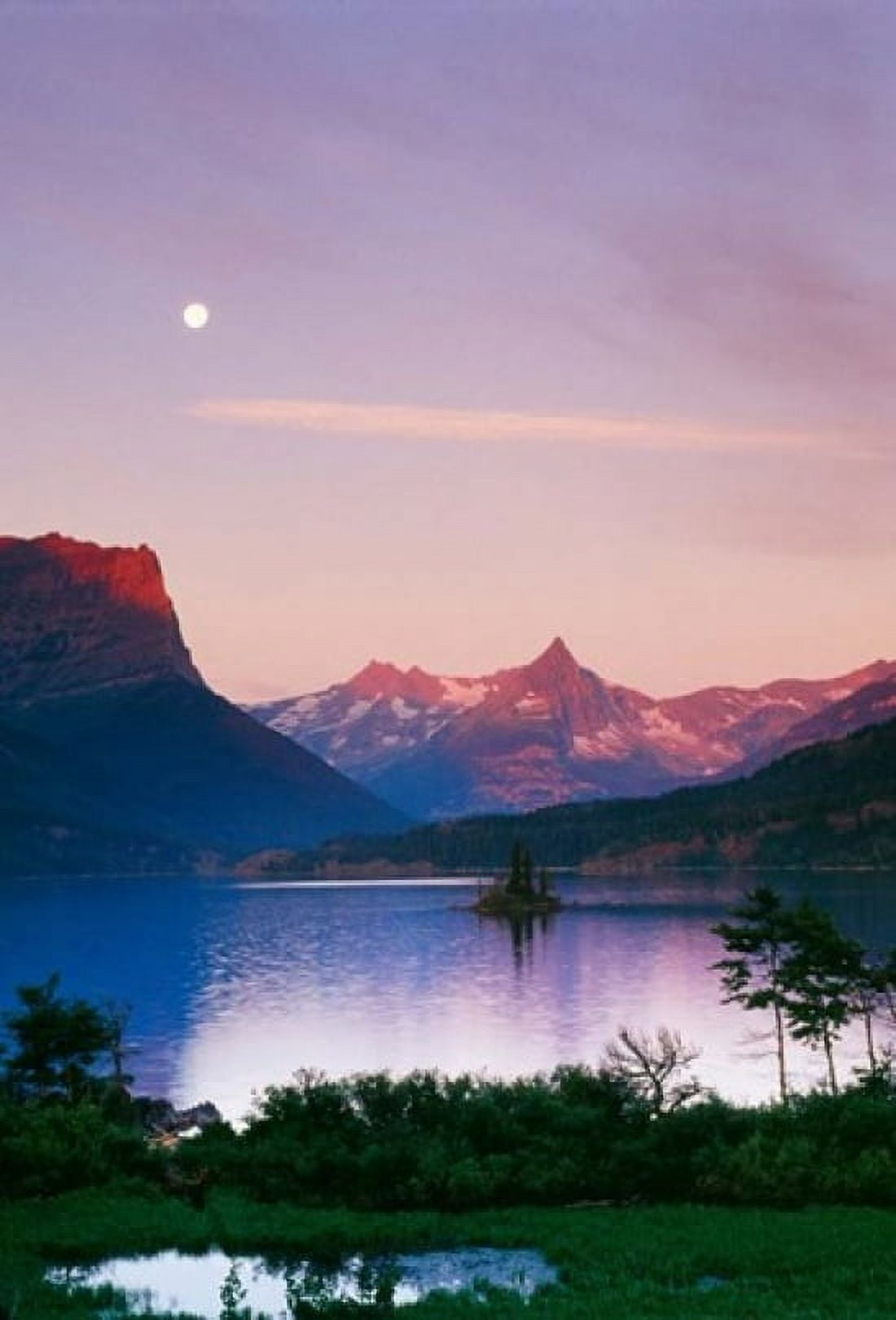 Saint Marys Lake Canvas Art - Panoramic Images (12 x 18)