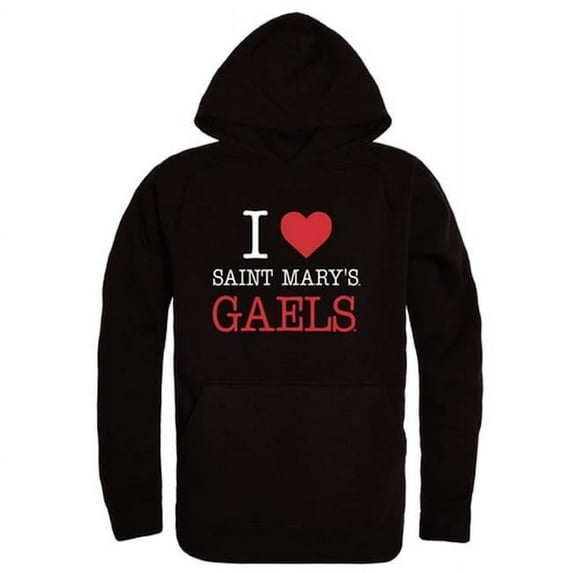Saint Marys University Gaels I Love Hoodie, Black - Extra Large