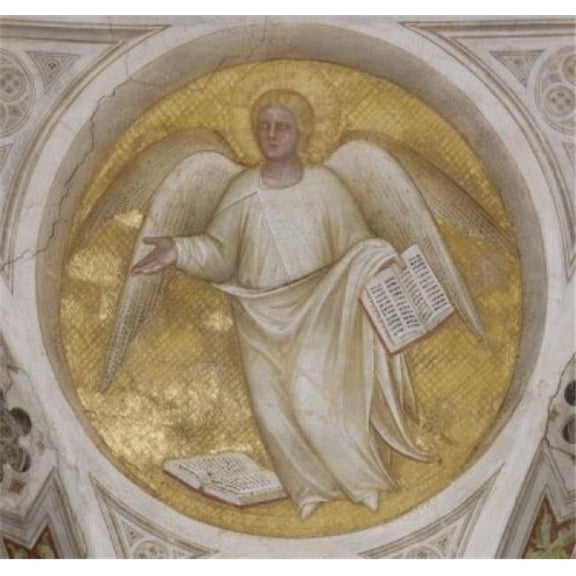 Saint Matthew Evangelist - Angel C 1376 Giusto di Giovanni Menabuoi Op 1363-1393 Italian Fresco Baptistry Poster Print