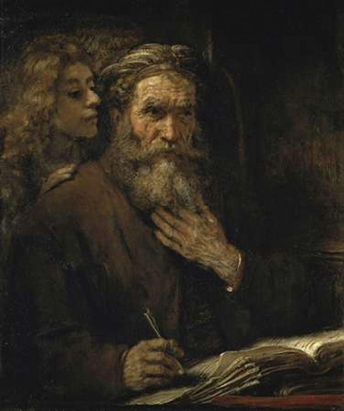 Saint Matthew and The Angel Canvas Art - Rembrandt Van Rijn (24 x 24)
