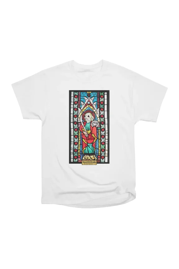 Saint Max the Maltese on stained glass T-Shirt Tee Gift For Him Merch For Her Apparel For