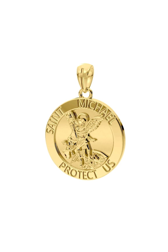 Saint Michael Archangel Pendant 925 Sterling Silver Religious Jewelry Vermeil