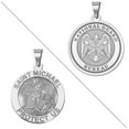 thumbnail image 1 of Saint Michael Doubledside NATIONAL GUARD Religious Medal 3/4 Inch Solid 14K White Gold, 1 of 4