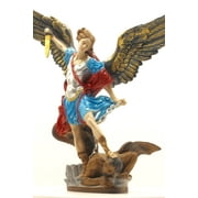 The Faith Gift Shop San Miguel Resin Stone Statue-Blue And White 16 Inch Gift of Faith for Friends and Family