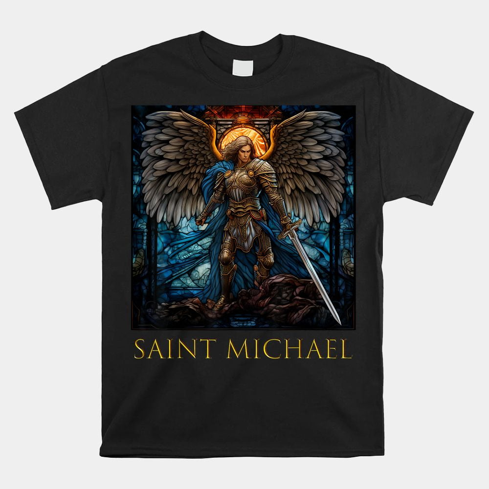 Saint Michael The Archangel Stained Glass Shirt