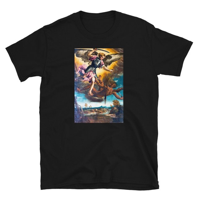 Saint Michael Verses The Devil, Religious, Occult, Art, Men's TShirt