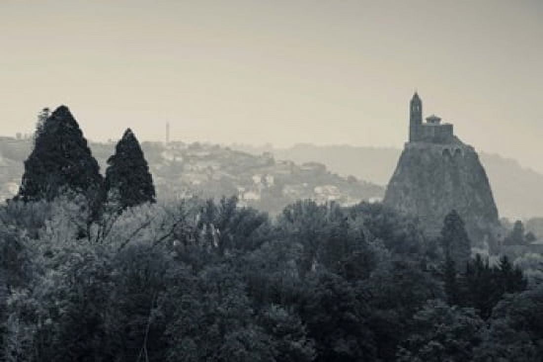 Saint Michel dAiguilhe chapel at dawn Aiguilhe Le Puy-en-Velay Haute-Loire Auvergne France Canvas Art - Panoramic Images (36 x 24)