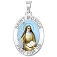 thumbnail image 1 of Saint Monica Oval Religious Color Medal  - 3/4 X 1 Inch Size of a Quarter -Sterling Silver, 1 of 2