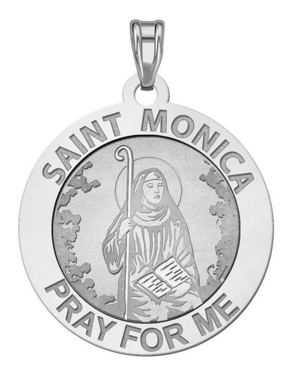 Saint Monica "Pray for Me" Medal - 1 Inch Size of a Quarter in Sterling Silver