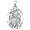 thumbnail image 1 of Saint Neot OVAL Religious Medal  - 2/3 x 3/4 inch Size of Nickel, Sterling Silver, 1 of 2
