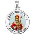 thumbnail image 1 of Saint Nicholas Religious Medal Color - 2/3 Inch Size of Dime, Sterling Silver, 1 of 1