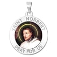 thumbnail image 1 of Saint Norbert Religious Medal Color - 2/3 Inch Size of Dime, Solid 14K White Gold, 1 of 1