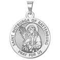 thumbnail image 1 of Saint Notburga of Rattenburg Religious Medal  - 1 Inch Size of a Quarter -Solid 14K White Gold, 1 of 1