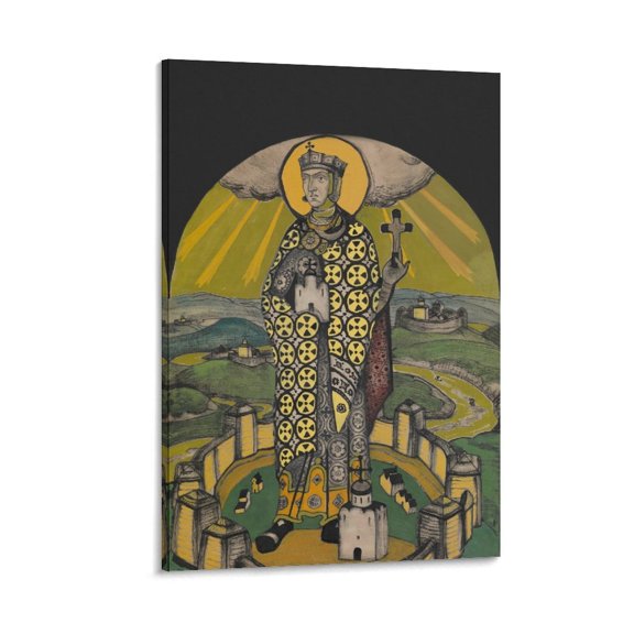 Saint Olga 1915 Nicholas Roerich Prints Poster Wall Art Poster Gifts Bedroom Prints Home Decor Hanging Picture Canvas Painting Posters 12x18inch(30x45cm)