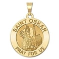 thumbnail image 1 of Saint Oskar Religious Medal - 1 Inch Size of a Quarter -Solid 14K Yellow Gold, 1 of 1