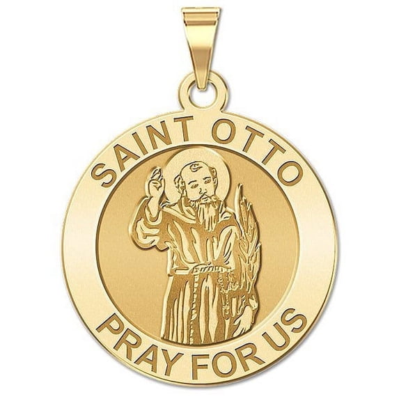 Saint Otto of Morocco Religious Medal - 1 Inch Size of a Quarter -Solid 14K Yellow Gold