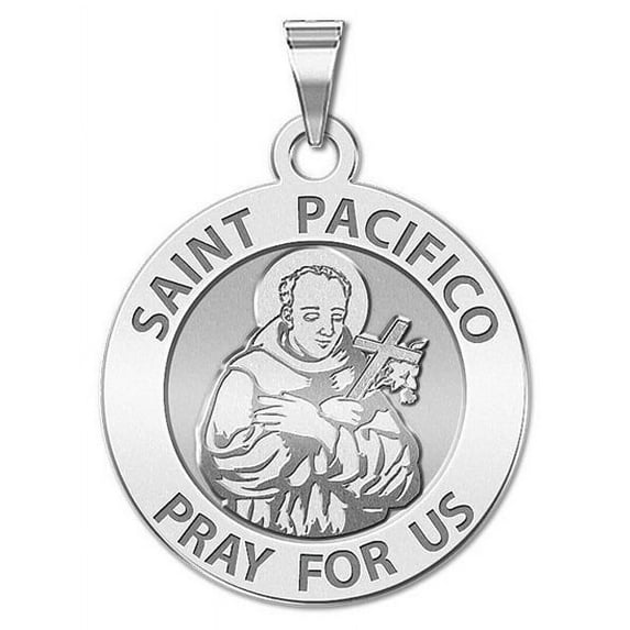 Saint Pacifico Religious Medal - - 3/4 Inch Size of a Nickel -Sterling Silver