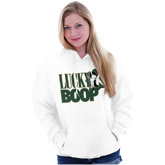 Saint Paddys Lucky Betty Boop Cartoon Hoodie Sweatshirt Women Brisco Brands S