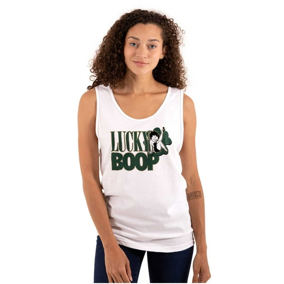 Saint Paddys Lucky Betty Boop Cartoon Tank Top Tee Shirt Women Brisco Brands S