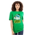 thumbnail image 1 of Saint Paddys Lucky Tootsie Pop Owl Men's Graphic T Shirt Tees Brisco Brands S, 1 of 6