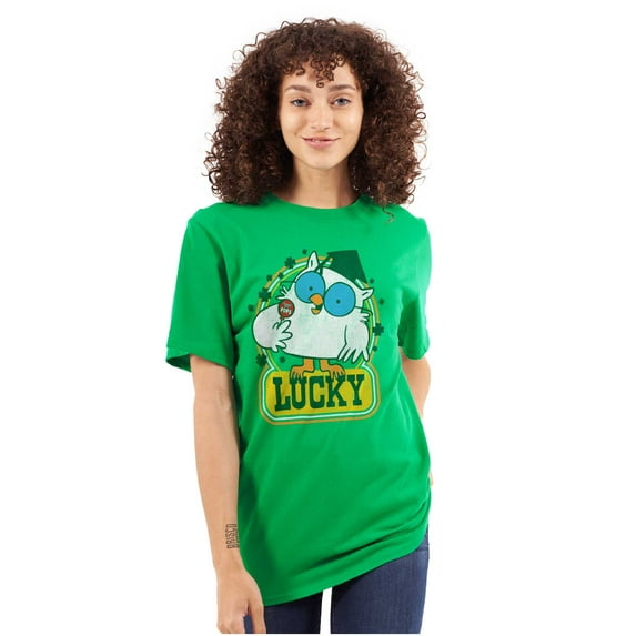 Saint Paddys Lucky Tootsie Pop Owl Men's Graphic T Shirt Tees Brisco Brands S