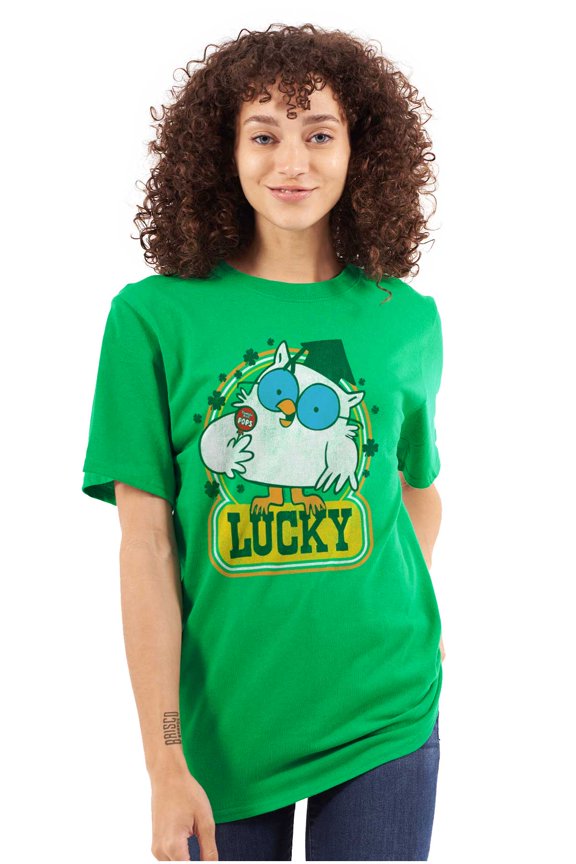 Saint Paddys Lucky Tootsie Pop Owl Men's Graphic T Shirt Tees Brisco Brands S
