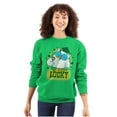 thumbnail image 1 of Saint Paddys Lucky Tootsie Pop Owl Sweatshirt for Men or Women Brisco Brands S, 1 of 6