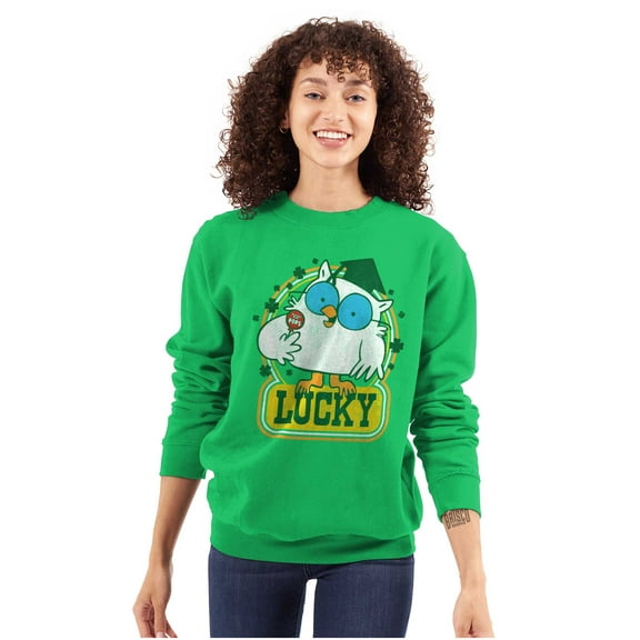 Saint Paddys Lucky Tootsie Pop Owl Sweatshirt for Men or Women Brisco Brands S