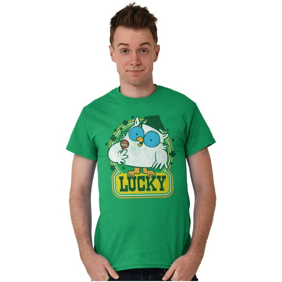 Saint Paddys Lucky Tootsie Pop Owl Unisex Plus Size Graphic Tee Brisco Brands 3X