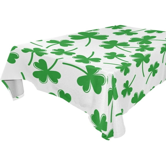 Saint Patrick Clover Shamrock Tablecloth Rectangle Colorful Table Cloth Large Square Table Cover for Dining Kitchen Party 60"x120" Decor Gift