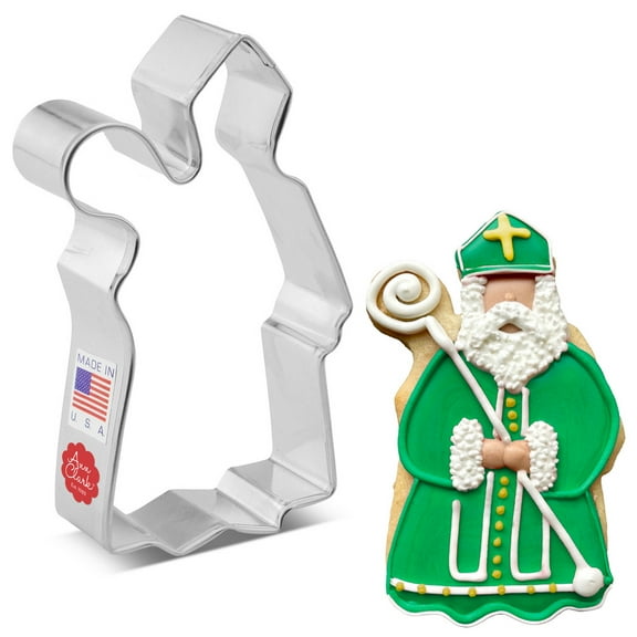 Saint Patrick Cookie Cutter, 4" Old World Santa St Nicholas Father Christmas Made in the USA by Ann Clark