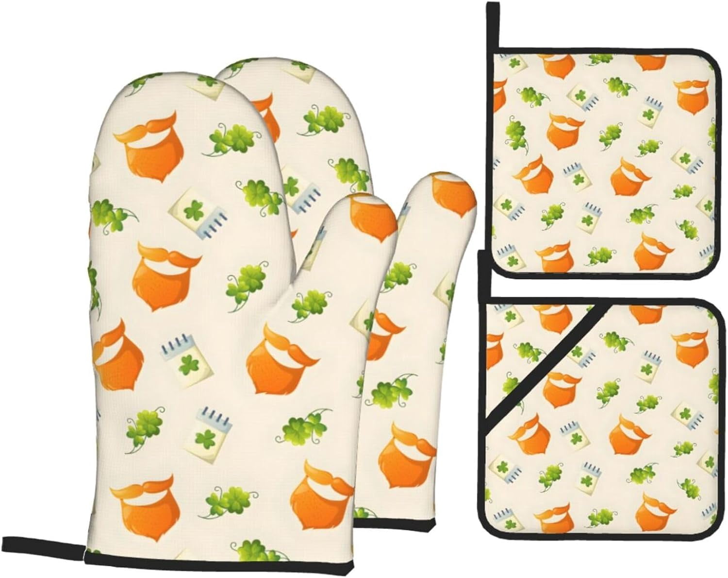 Mushroom Cute Oven Mitts And Pot Holders Heat Resistant Non-Slip Potholders Oven