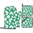 thumbnail image 1 of Saint Patrick Day Oven Mitts and Pot Holders 4 Pcs Sets for Kitchen, Cooking Gloves Heat Resistant Oven Mitt Gloves Non Slip Potholders BBQ Gloves for Baking, Grilling, BBQ, 1 of 6