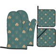 thumbnail image 1 of Saint Patrick Day Oven Mitts and Pot Holders 4 Pcs Sets for Kitchen, Cooking Gloves Heat Resistant Oven Mitt Gloves Non Slip Potholders BBQ Gloves for Grilling, Baking, BBQ, 1 of 6