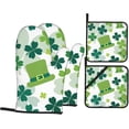 thumbnail image 1 of Saint Patrick Day Oven Mitts and Pot Holders 4 Pcs Sets for Kitchen, Cooking Gloves Heat Resistant Oven Mitt Gloves Non Slip Potholders for Baking, BBQ, Grilling, 1 of 6