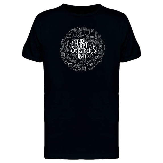 Saint Patrick Doodles T-Shirt Men -Image by Shutterstock, Male Small