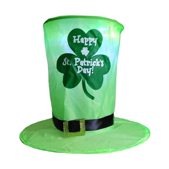 Saint Patrick Leprechaun Top Hat Lights decoration Lucky Shamrocks Top Hat Lights Green Party Irish Hats ST Patrick's Day decor