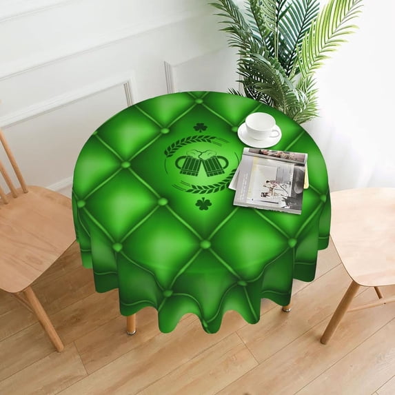 Saint Patrick Table Cloth Round Table Cover Wrinkle Resistant Waterproof Tablecloth 60 Inch Washable for Kitchen Party Picnic Fall Decorations for Home St Patrick''s