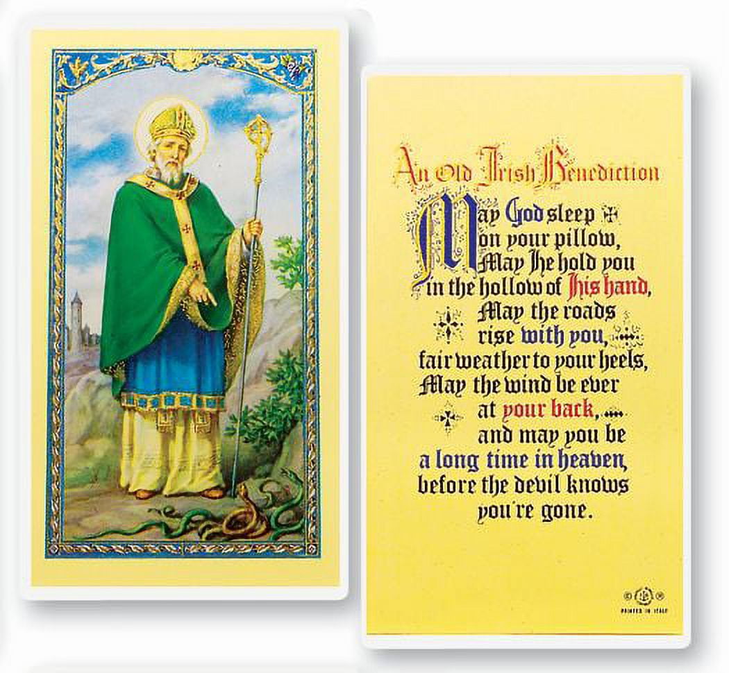 Saint Patrick an Irish Benediction Laminated Catholic Holy Card with ...